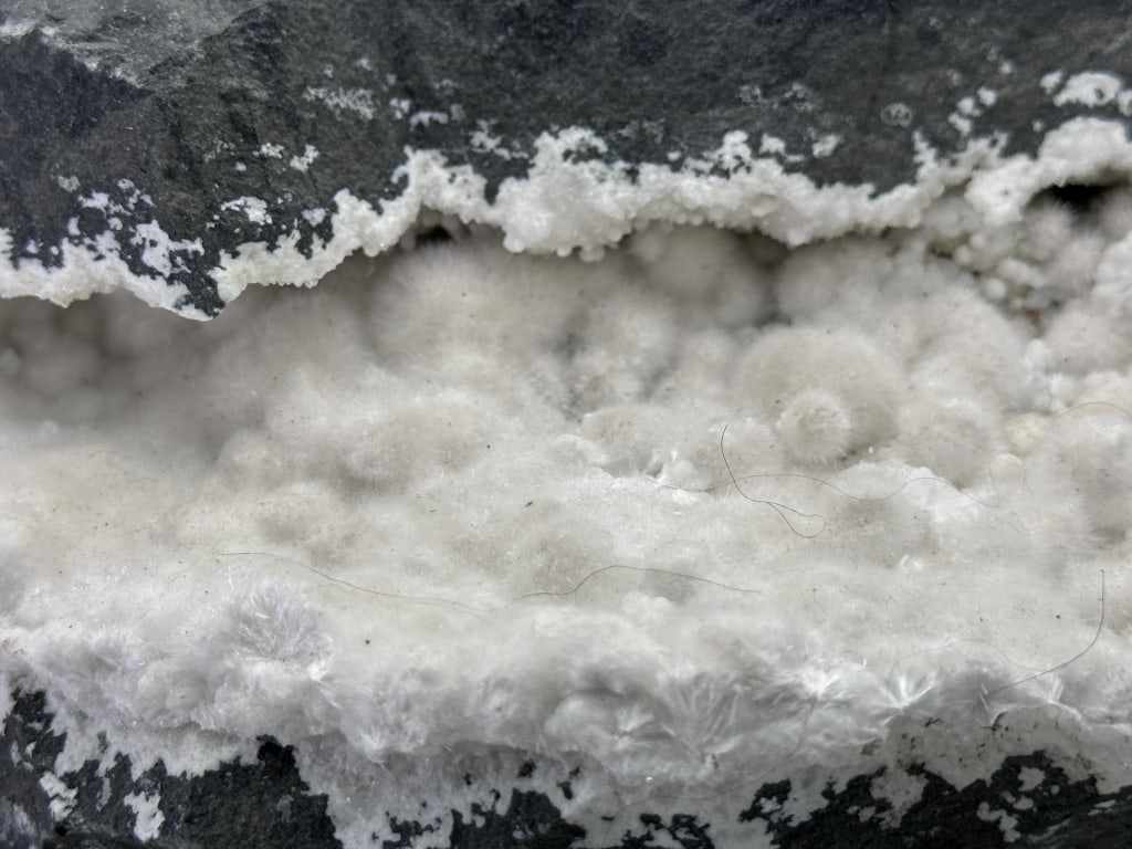 LARGE Okenite Geode Cottony Crystals - 2