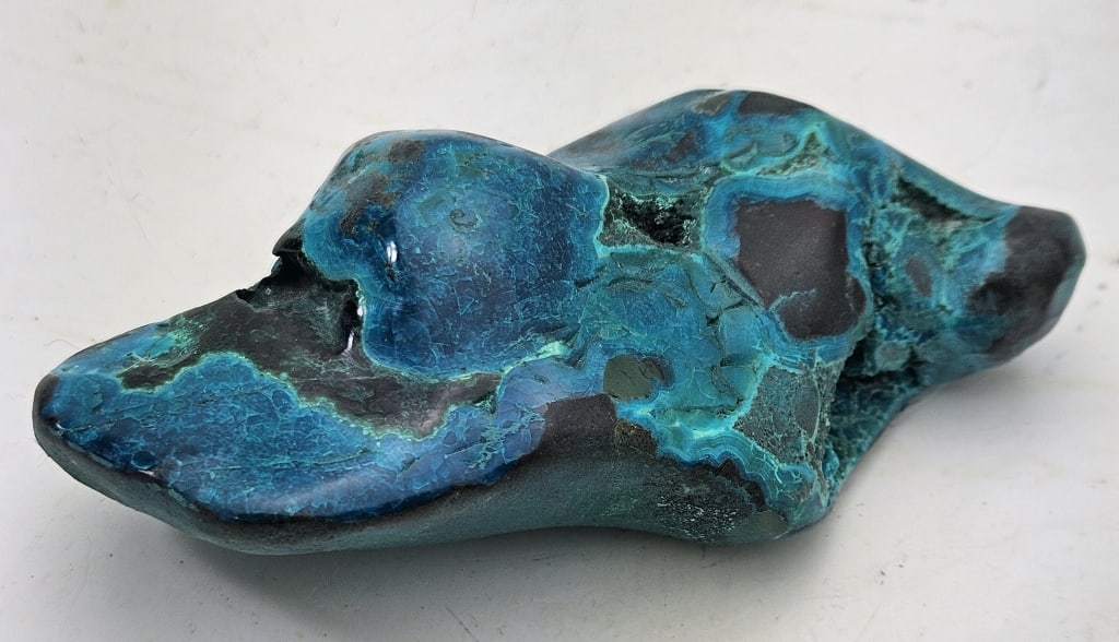 163.70 gram Chrysocolla and Malachite Specimen: Item is the exact item in the image- Bidder is responsible for all value and grade determination- Please review all terms and conditions prior to placing any bids-