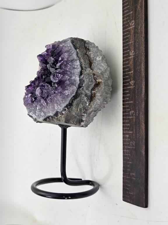 Fine Uruguay Amethyst Geode Cluster on Stand - 3