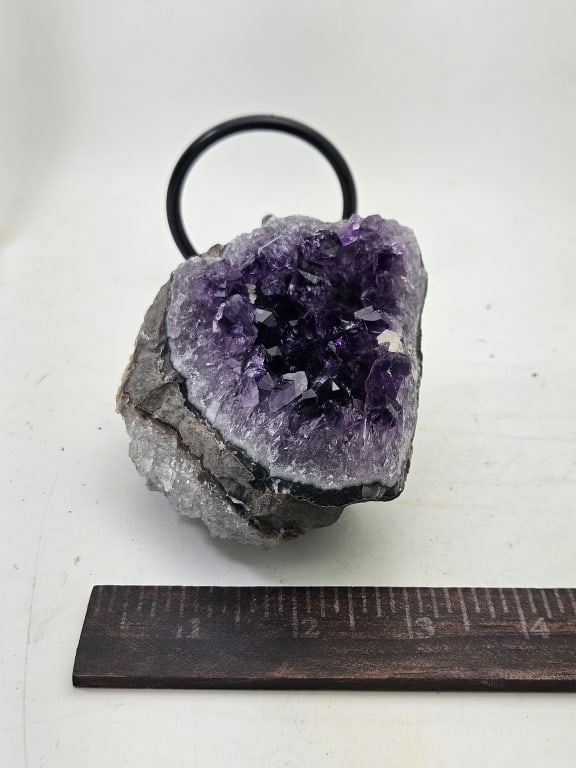 Fine Uruguay Amethyst Geode Cluster on Stand - 4