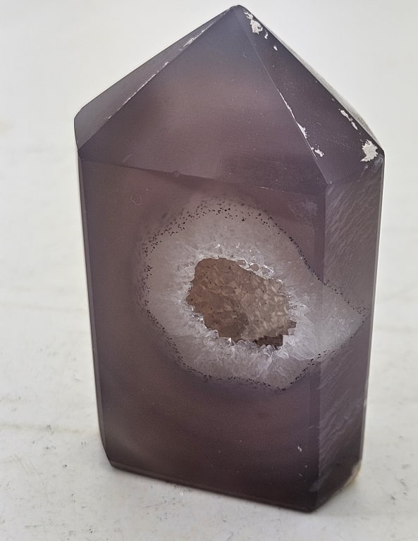 Natural Agate Geode Polished Point Stand Up: Item is the exact item in the image- Bidder is responsible for all value and grade determination- Please review all terms and conditions prior to placing any bids-