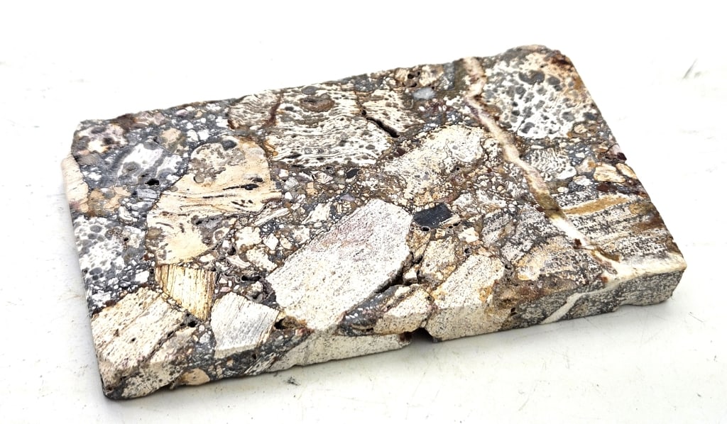 Natural Opalized Breccia Slab: Item is the exact item in the image- Bidder is responsible for all value and grade determination- Please review all terms and conditions prior to placing any bids-