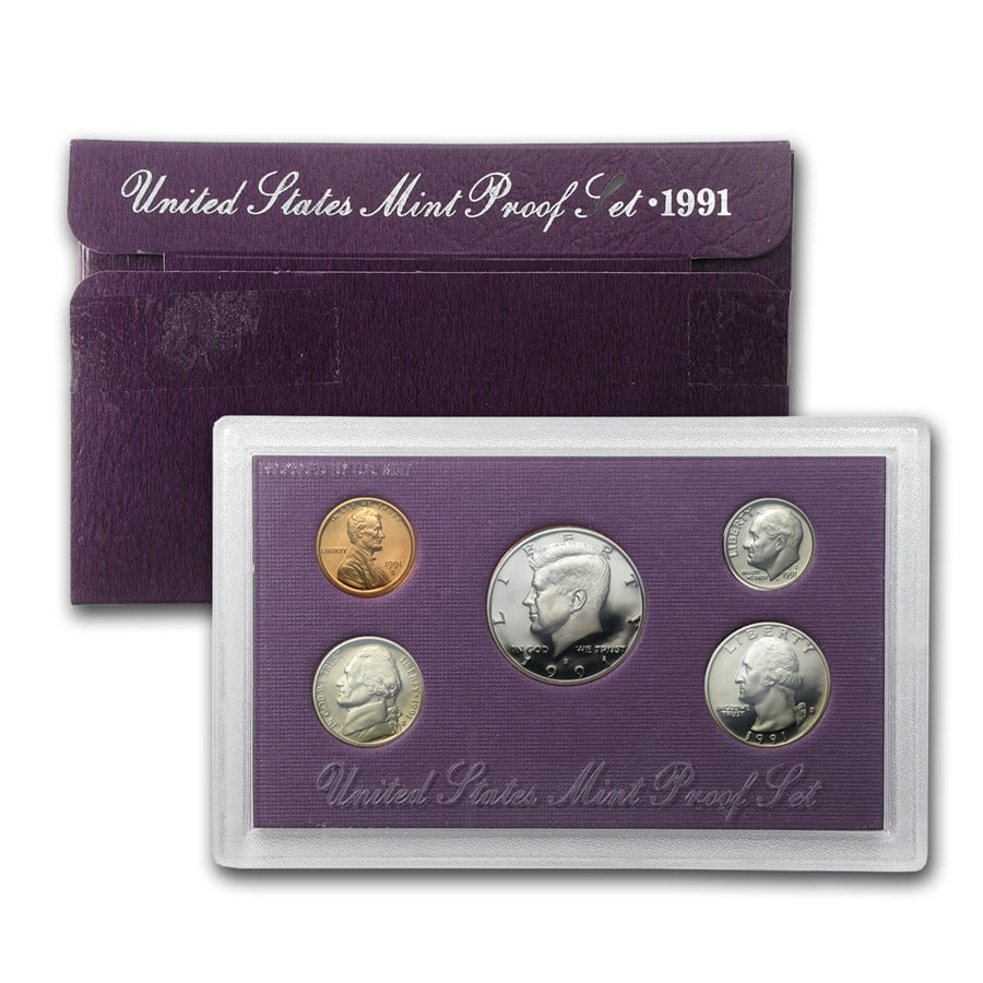 1991 US Mint Proof Set in OMP: Item will have mint issued US Mint Coins -Due to the fact that we have more than one of these items - You may not receive the exact set in the image - But will receive US mint issued coins - Never in