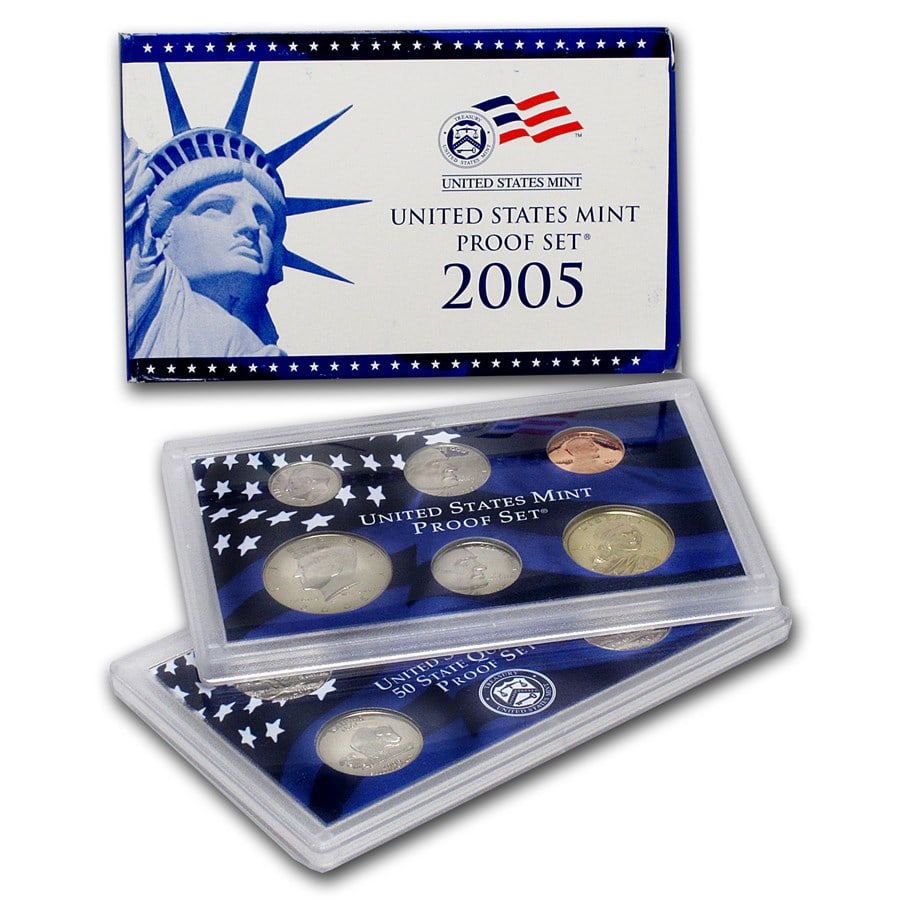2005 US Mint Proof Set in OMP: Item will have mint issued US Mint Coins -Due to the fact that we have more than one of these items - You may not receive the exact set in the image - But will receive US mint issued coins - Never in