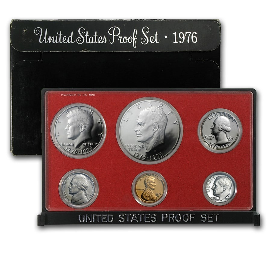 1976 US Mint Proof Set in OMP: Item will have mint issued US Mint Coins -Due to the fact that we have more than one of these items - You may not receive the exact set in the image - But will receive US mint issued coins - Never in