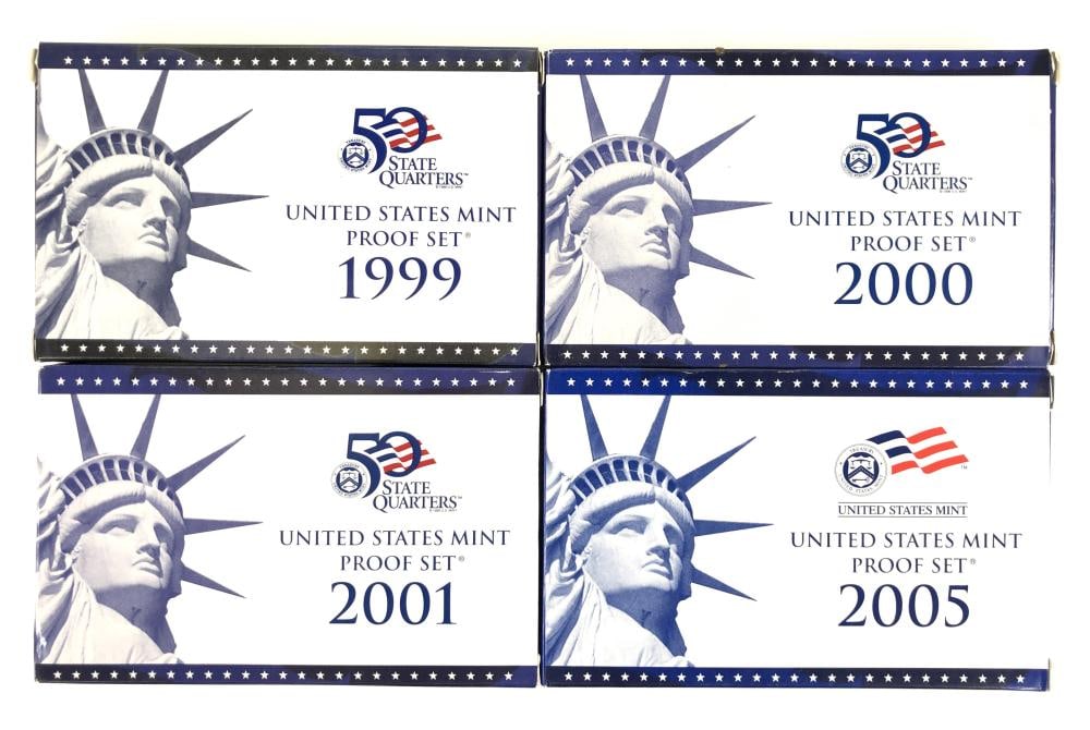 1999-2000-2001-2005 US Mint Proof Sets: Items are as shown in the image and described in the title - Please note tht we have more than one of these items and the exact item in the image may not be the item you recieve. Winning bidder will r