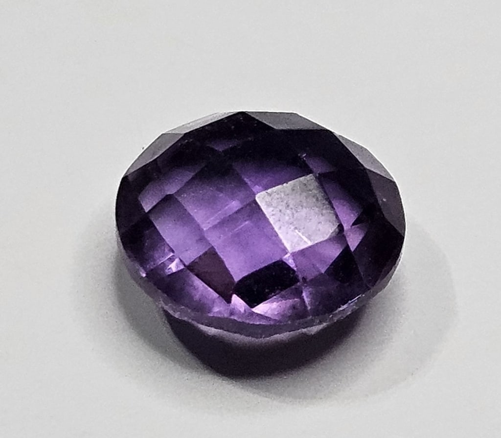3.70 ct. Natural Checkerboard Cut Amethyst Gem: Item is the exact item in the image- Bidder is responsible for all value and grade determination- Please review all terms and conditions prior to placing any bids - All bids are an agreement to pay fo