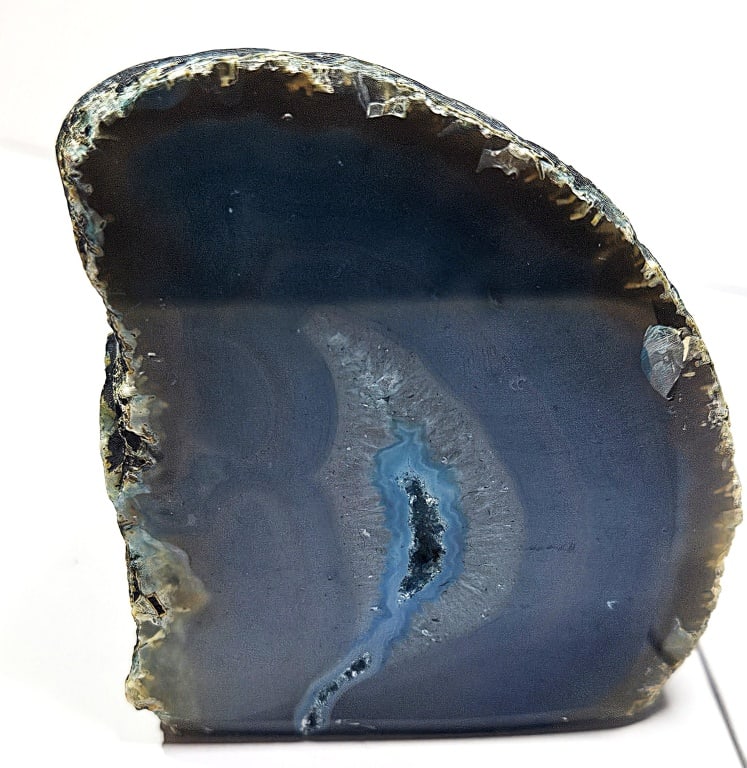 Blue Dyed Agate Stand Up w/ Geode Middle - 2