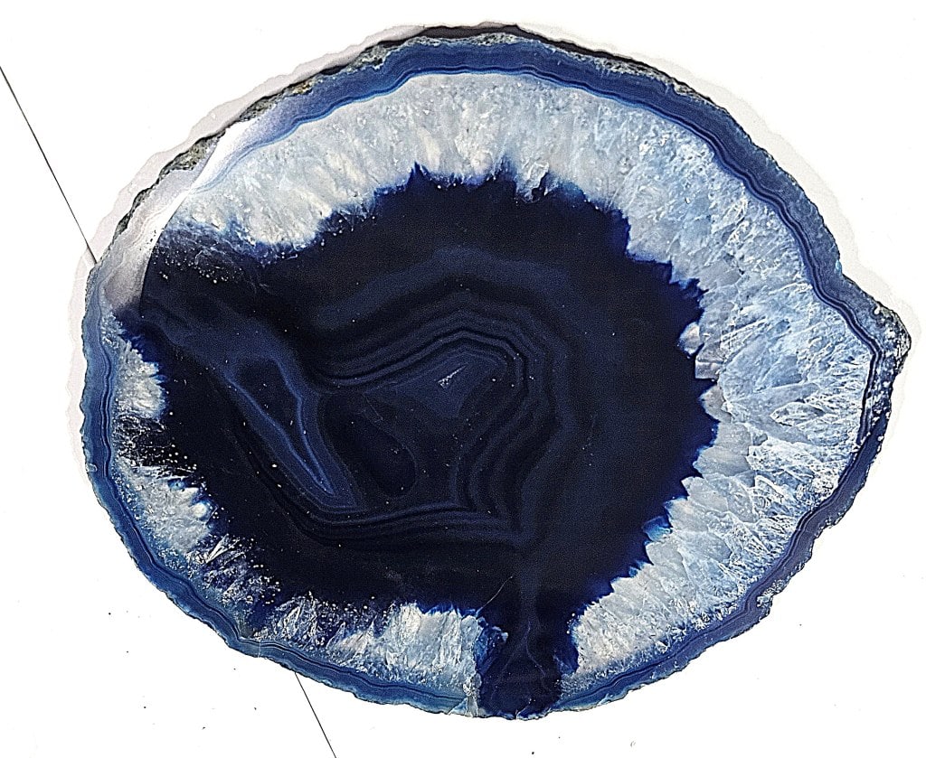 Fine Dyed Blue Banded Agate Slab: Items are the exact items in the image - Please refer to the terms and conditions prior to placing any bids- Any bid is an agreement to pay and terms apply -