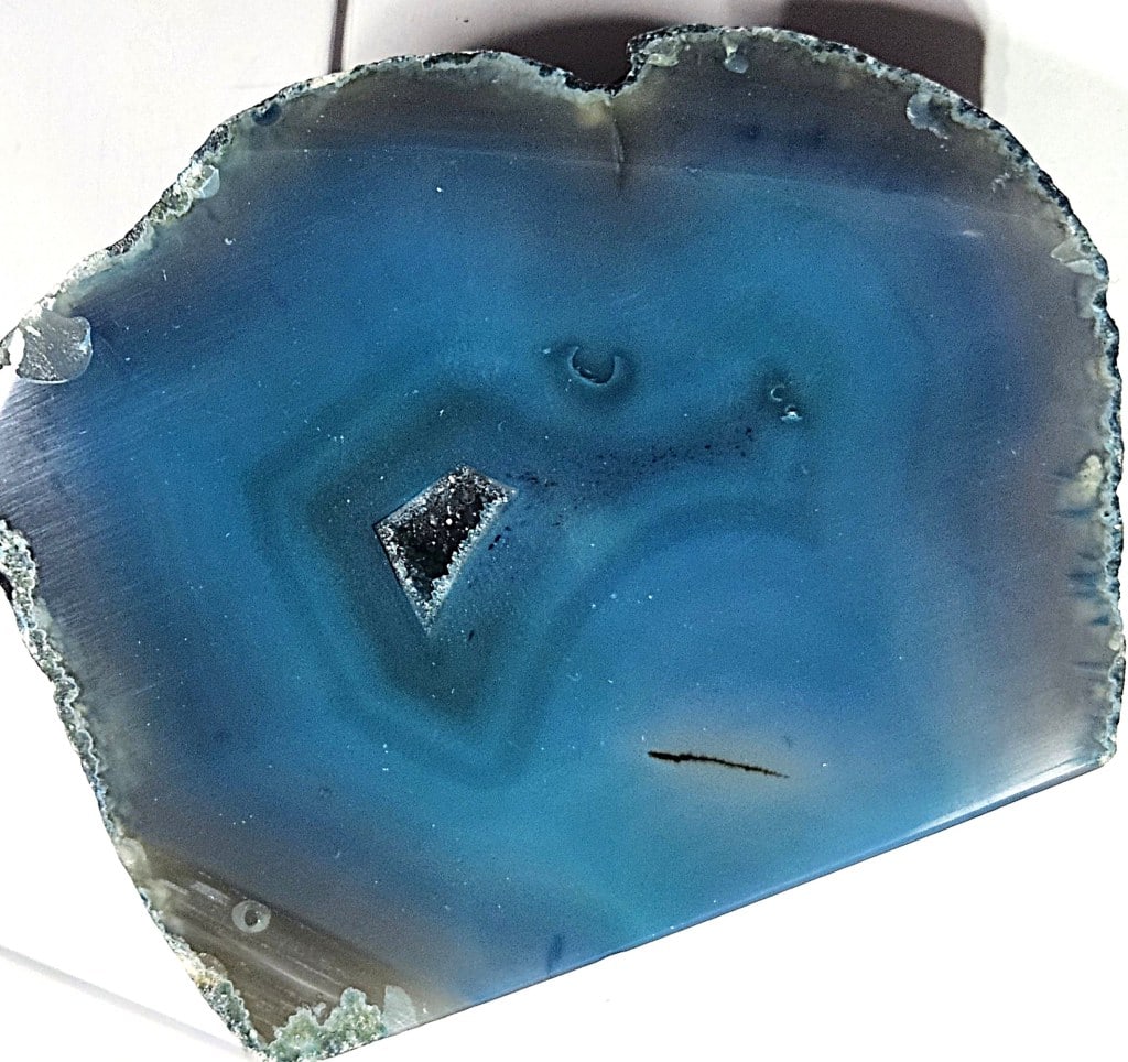 Blue Dyed Agate Stand Up End w/ Geode Middle (1 of 7)