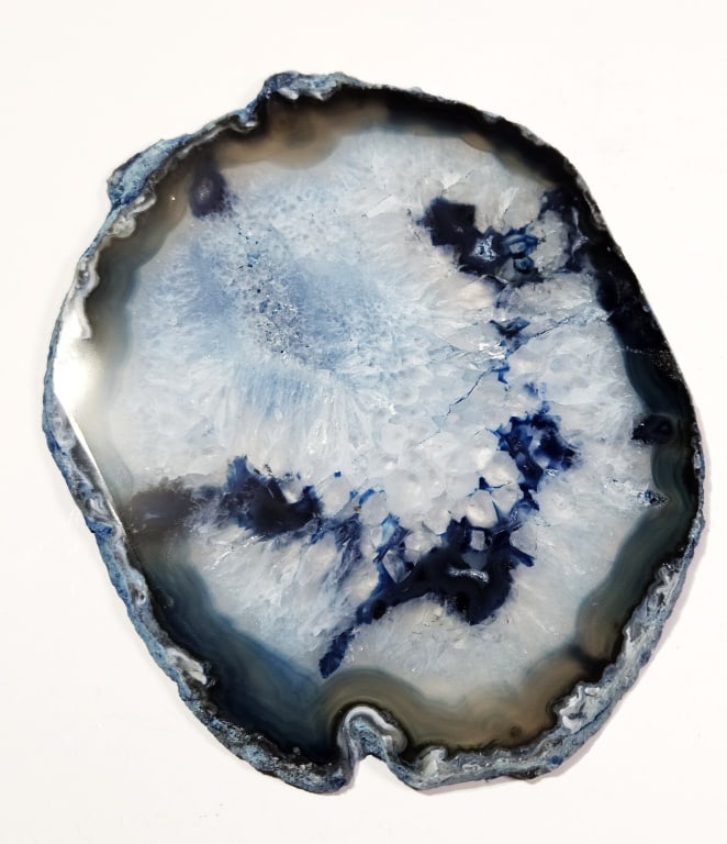 Crystal Blue Dyed Agate Slab - - 3