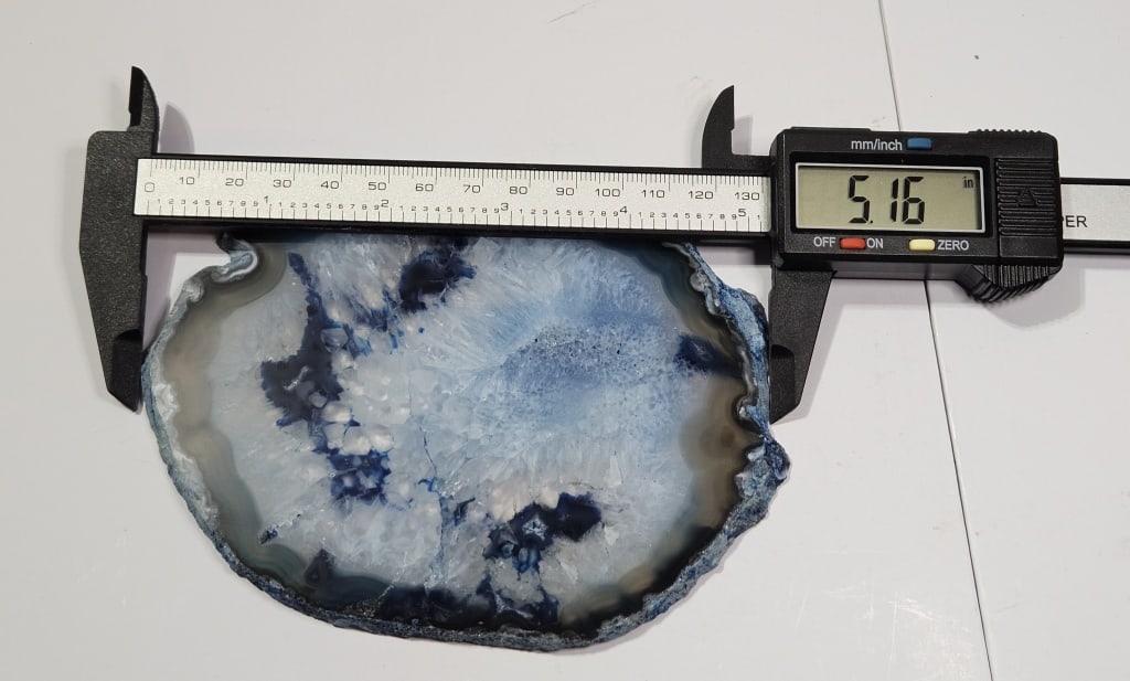 Crystal Blue Dyed Agate Slab - - 4