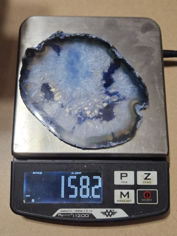 Crystal Blue Dyed Agate Slab - - 6