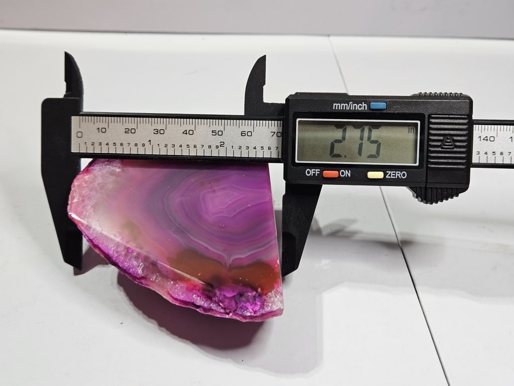Pink Dyed Agate Stand Up Specimen - 6