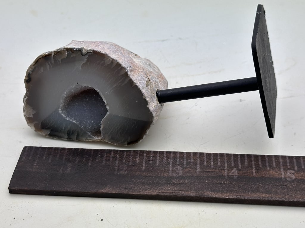 Agate Geode on Stand w/ Druzy Center - 3