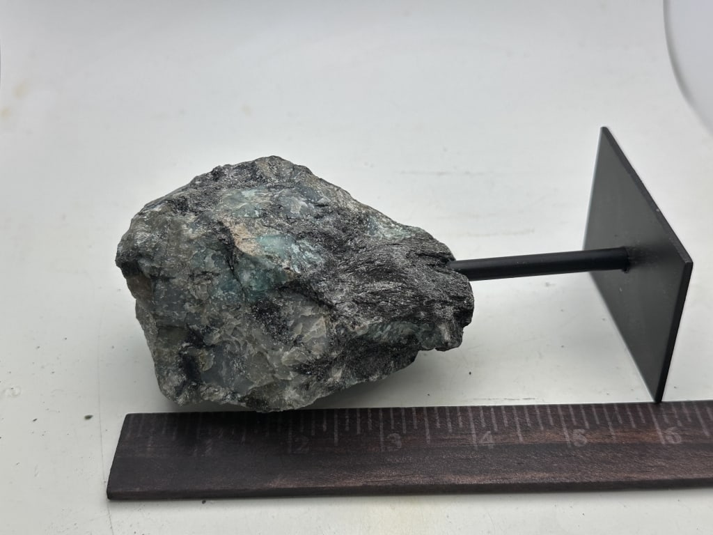 Natural Rough Emerald Specimen on Stand - 3