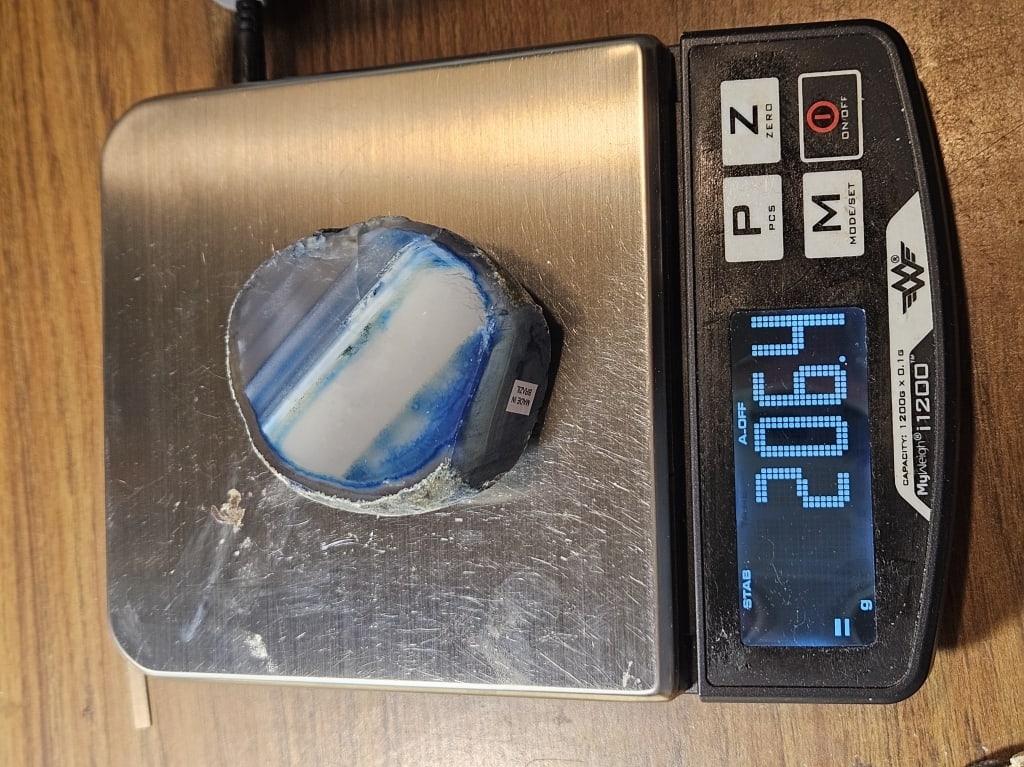 Blue Dyed Agate Stand Up End - Specimen - 6