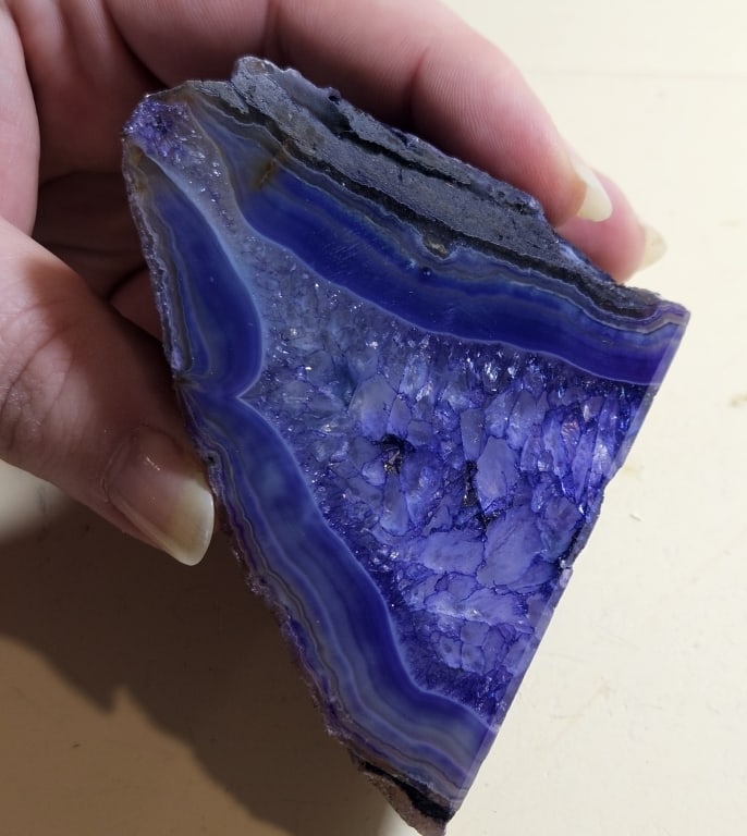 Purple Dyed Agate End Stand Up - Specimen - 3
