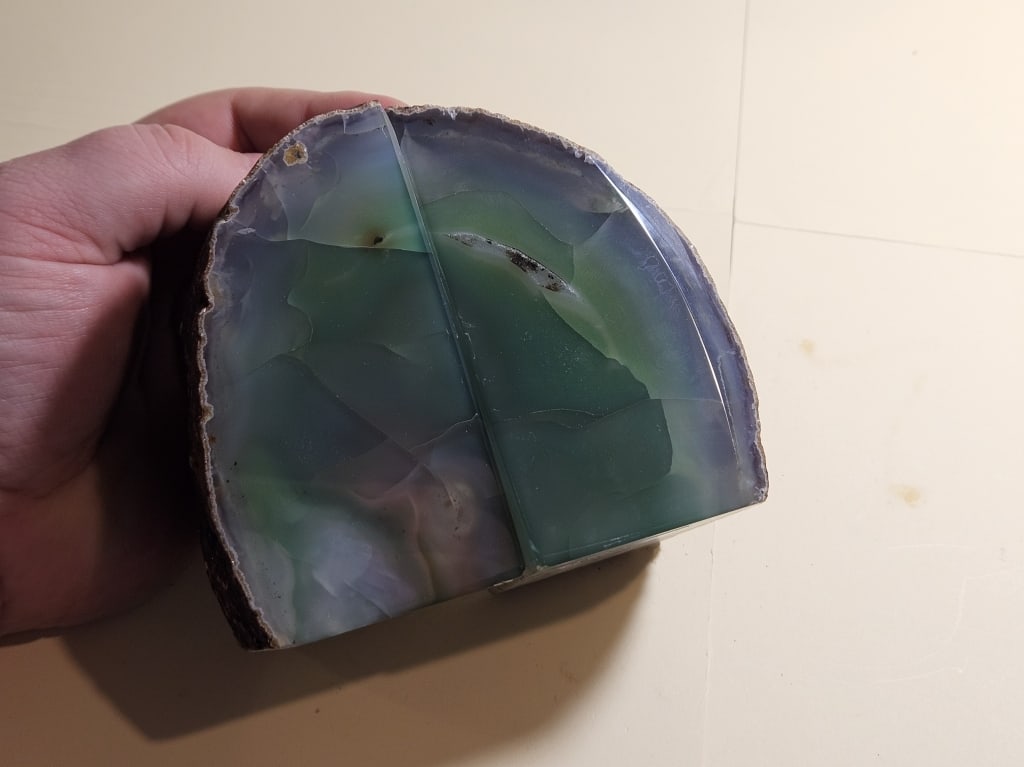 Nice Green Agate Bookend Pair - - 5