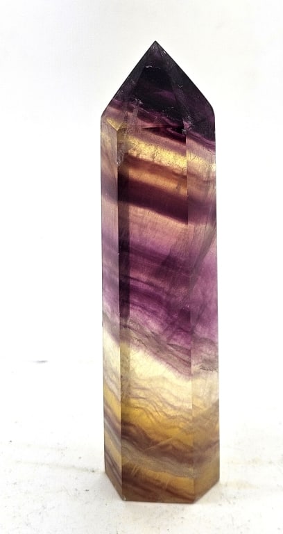 Fine Rainbow Flourite Polished Point Tower: Item is the exact item in the image - Please review all terms and conditions prior to placing any bids - Bidder is responsible for all value grade dtermination - All sales final and any bid is an