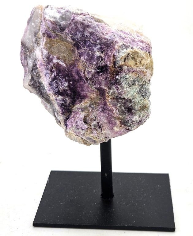 Natural Rainbow Flourite Specimen on Stand: Item is the exact item in the image - Please review all terms and conditions prior to placing any bids - Bidder is responsible for all value grade dtermination - All sales final and any bid is an