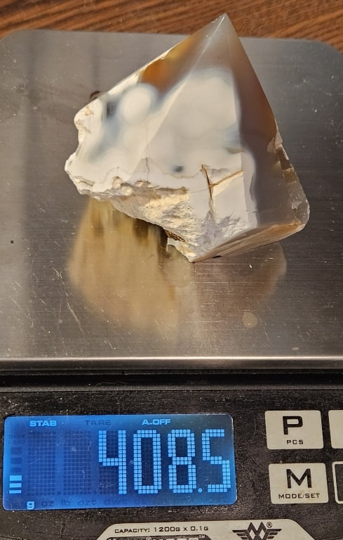 Brazilian Agate w/ Deep Geode Druzy Cavern - 5