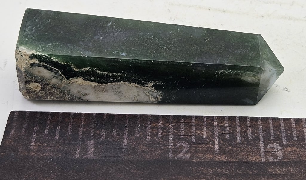 Moss Agate 4 sided Polished Tower Point - 3