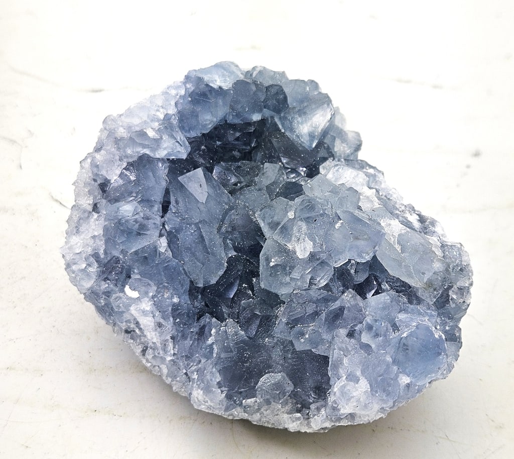 391.3 gram Natural Celestie Geode Cluster: Item is the exact item in the image - Please review all terms and conditions prior to placing any bids - Bidder is responsible for all value grade dtermination - All sales final and any bid is an agre