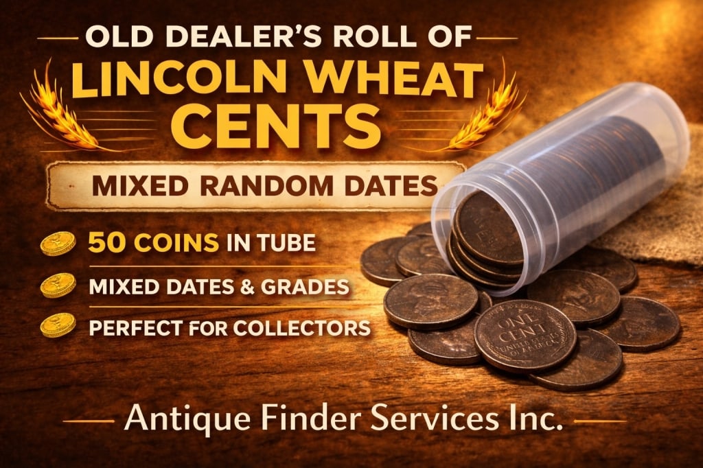 50 pcs. Lincoln Wheat Cents in Tube: Winning bidder will receive one roll of Lincoln Wheat Cents Various dates and mint marks -