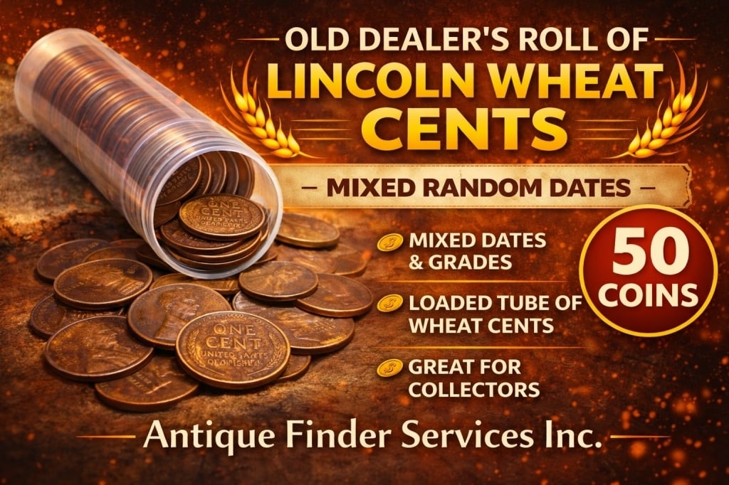 Roll of Lincoln Wheat Cents- Mixed Dates -50pcs: Winning bidder will receive one roll of Lincoln Wheat Cents Various dates and mint marks -