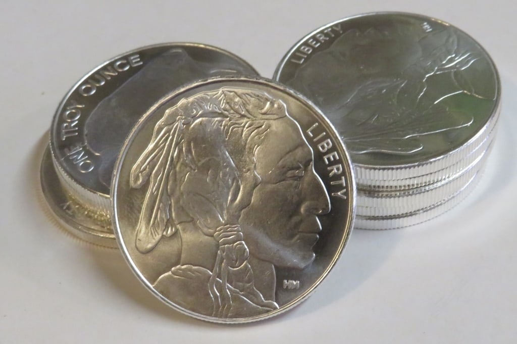 (10) 1 oz Silver Buffalo Design Rounds