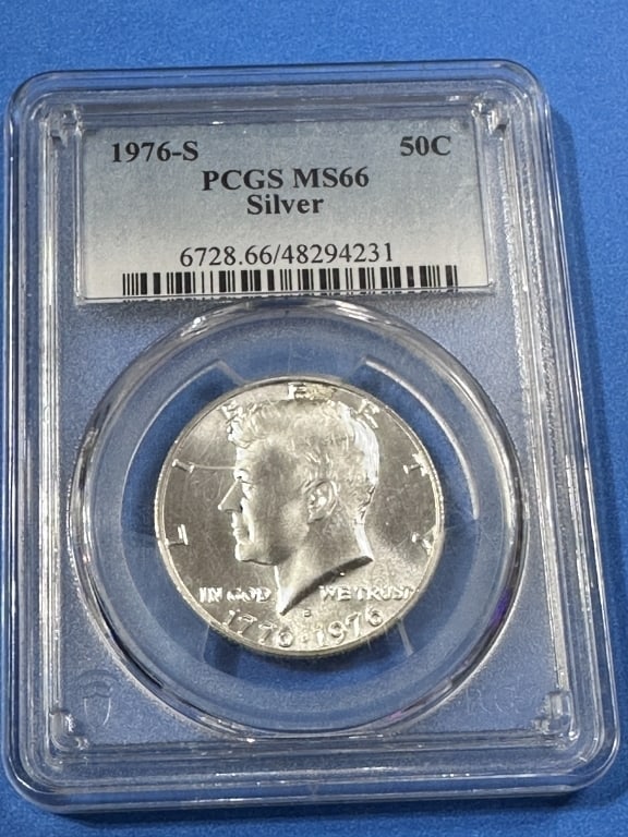 1976 S - SILVER- MS66 PCGS Kennedy Half Dollar: Item is the exact item in the image - Bidder is responsible for all value and grad determination - Please review all terms and conditions prior to placing any bids-
