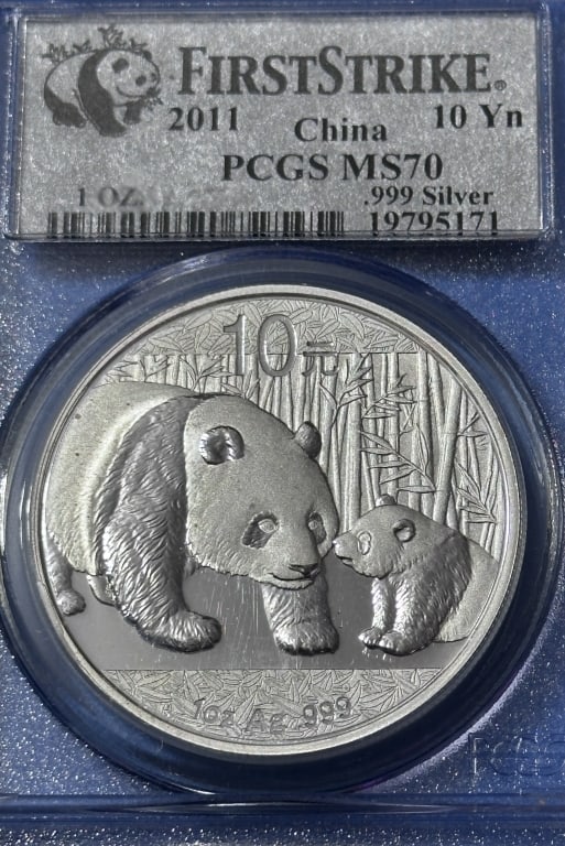 2011 MS70 1st Strike PCGS- 10 Yuan Chinese Panda: Item is the exact item in the image- Bidder is responsible for all value and grade determination - Please review the entire terms and conditions prior to placing any bids-