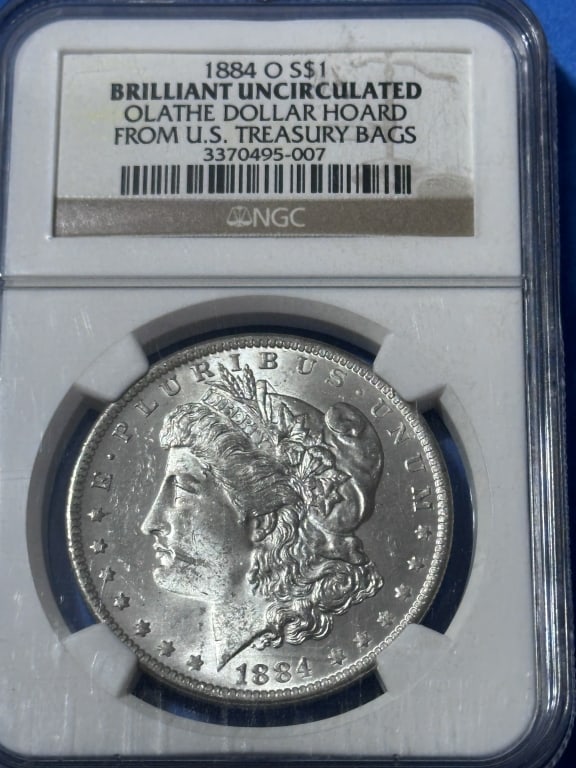 1884 O- BU NGC- Olathe Hoard Morgan Silver Dollar: Item is the exact item in the image- Bidder is responsible for all value and grade determination - Please review the entire terms and conditions prior to placing any bids-