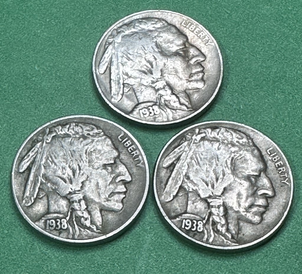 1938d/d-XF-1938d-VF-1938d-F Buffalo Nickels: Item is as shown in the image - Bidder is responsible for all grade and value determination - Please review the entire terms and conditions prior to placing any bids - All sales final