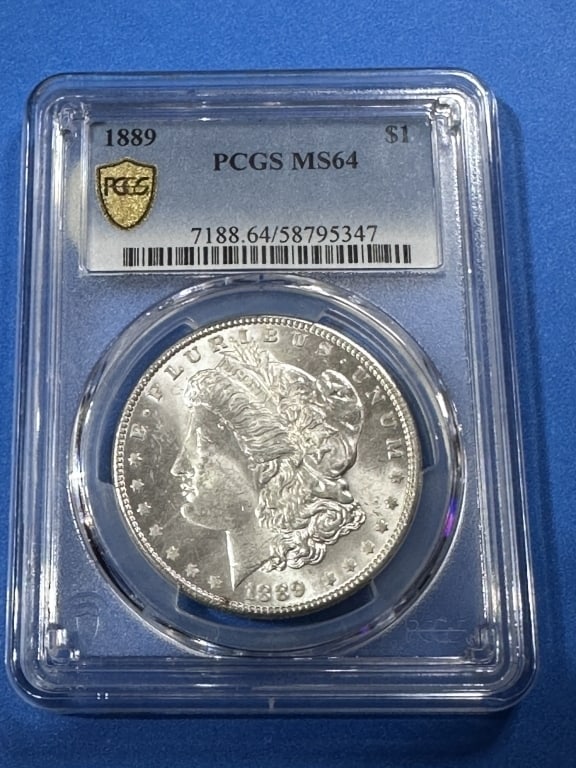 1889 MS 64 PCGS Morgan Silver Dollar: Item is the exact item in the image - Bidder is responsible for all value and grad determination - Please review all terms and conditions prior to placing any bids-