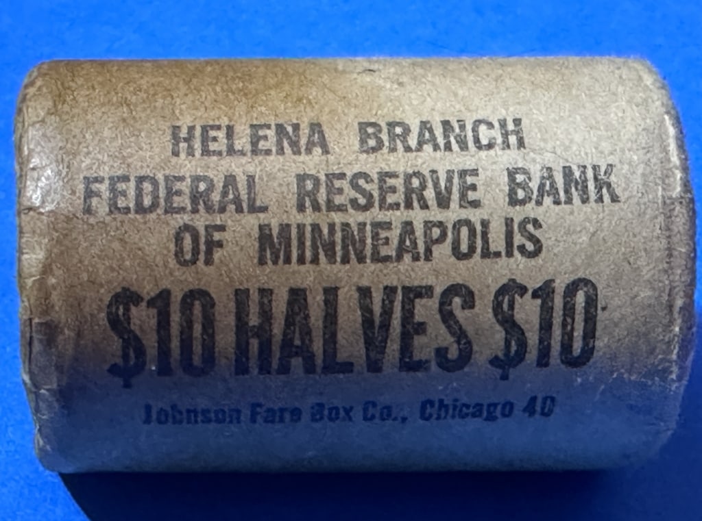 Original Federal Reserve Roll 1963 Franklin Halves: Item is the exact item in the image- Bidder is responsible for all value and grade determination - Please review the entire terms and conditions prior to placing any bids-