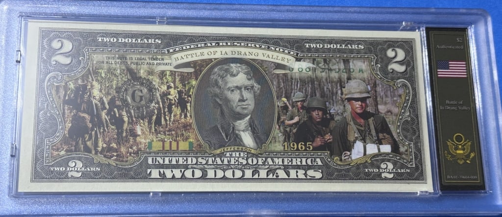 $2-Battle of La Drang - Vietnam Bradford MInt Case: Item is the exact item in the image- Bidder is responsible for all value and grade determination - Please review the entire terms and conditions prior to placing any bids-