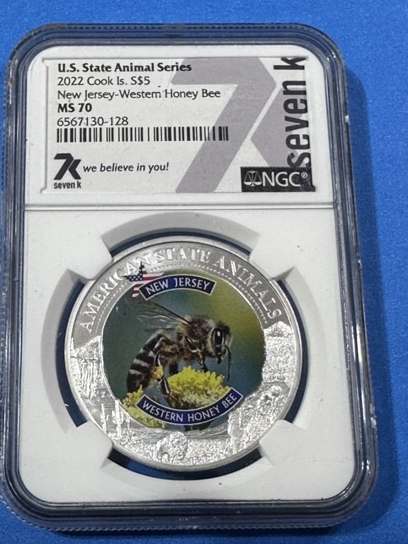 2022-1 oz MS70 NGC- New Jersey -LE-Round: Item is the exact item in the image - Bidder is responsible for all value and grad determination - Please review all terms and conditions prior to placing any bids-