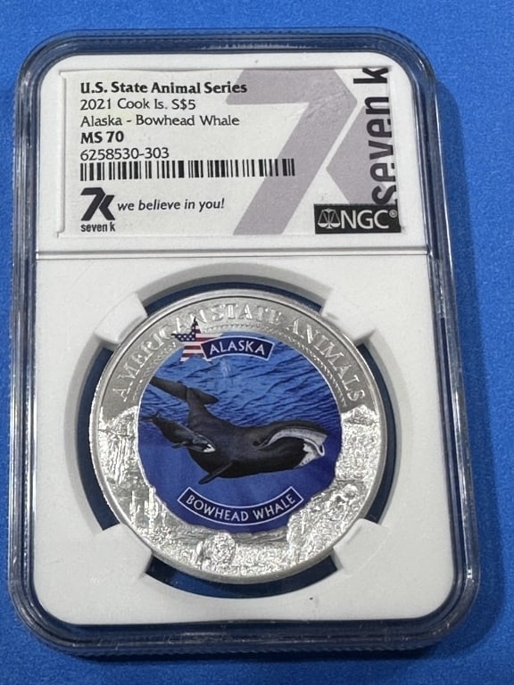 2021-1 oz.- MS70 NGC - Alaska- LE-Round: Item is the exact item in the image - Bidder is responsible for all value and grad determination - Please review all terms and conditions prior to placing any bids-
