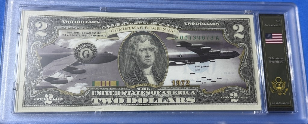 $2-Christmas Bombings-Vietnam Bradford Case: Item is the exact item in the image- Bidder is responsible for all value and grade determination - Please review the entire terms and conditions prior to placing any bids-