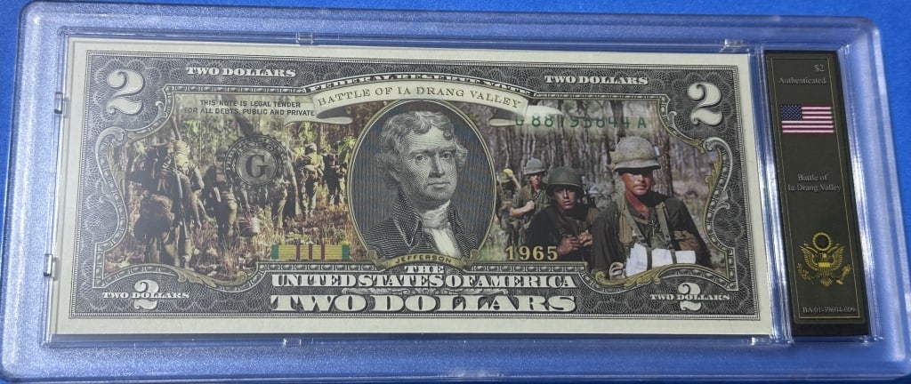 $2-Battleof La Drang Valley- Vietnam Bradford Case: Item is the exact item in the image- Bidder is responsible for all value and grade determination - Please review the entire terms and conditions prior to placing any bids-