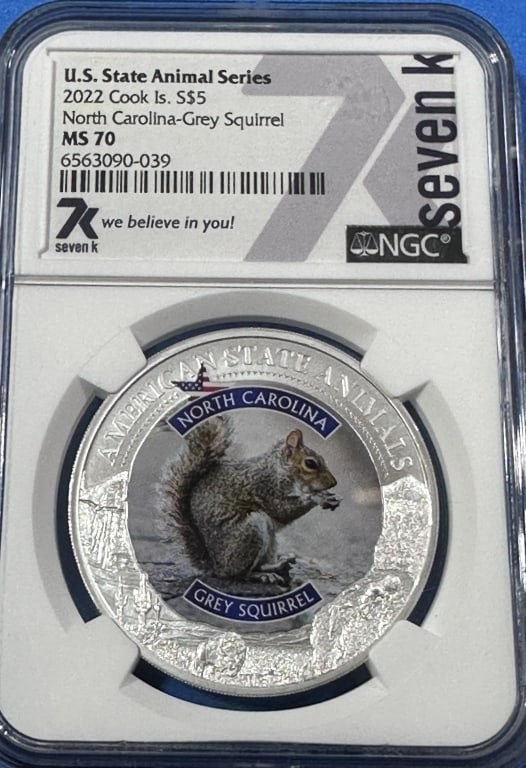 2022- 1 oz. MS70 NGC - No. Carolina -LE-Round: Item is the exact item in the image - Bidder is responsible for all value and grad determination - Please review all terms and conditions prior to placing any bids-