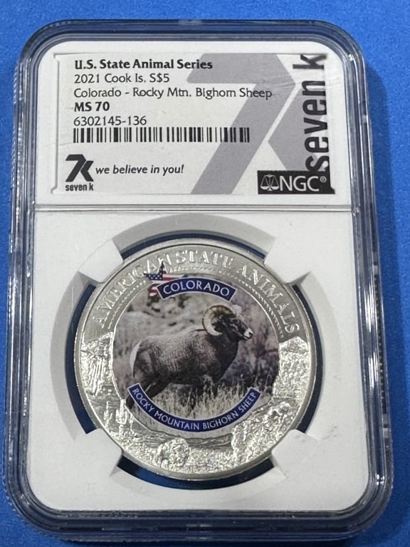 2021- 1 oz. MS70 NGC- Colorado- LE-Round: Item is the exact item in the image - Bidder is responsible for all value and grad determination - Please review all terms and conditions prior to placing any bids-