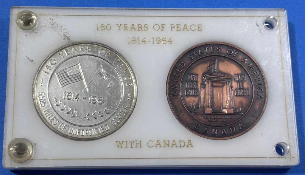 1814-1964- 150 yrs. of Peace w/ Canada -Silver-Brz: Item is the exact item in the image - Bidder is responsible for all value and grad determination - Please review all terms and conditions prior to placing any bids-