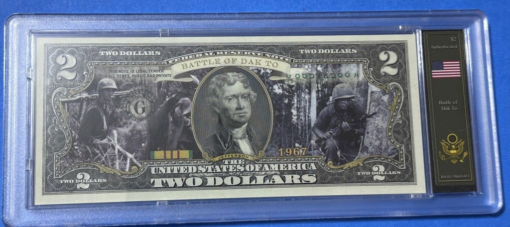 $2-Battle of Dak To-Vietnam Bradford Case: Item is the exact item in the image- Bidder is responsible for all value and grade determination - Please review the entire terms and conditions prior to placing any bids-