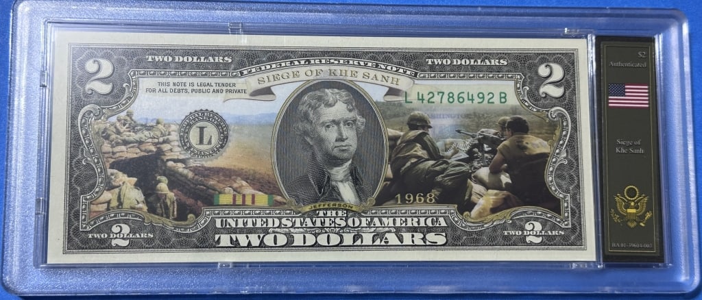 $2-Siege of Khe Sanh-Vietnam Bradford Case: Item is the exact item in the image- Bidder is responsible for all value and grade determination - Please review the entire terms and conditions prior to placing any bids-