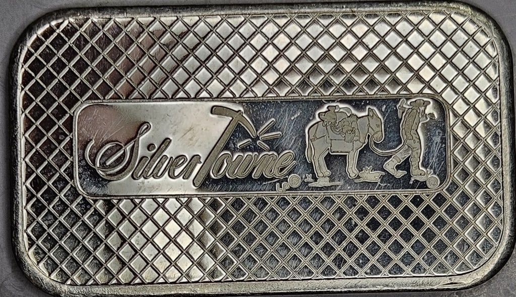 1 oz Silvertowne Prospector Design Silver Bar - 2