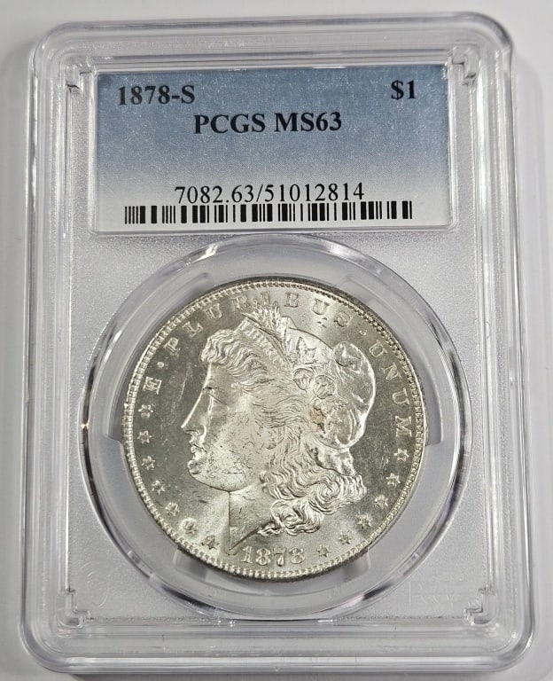 1878 s MS 63 PCGS Morgan Dollar - Better Date: Item is the exact item in the image - Bidder is responsible for all value and grade determination - Please review the entire terms and conditions 