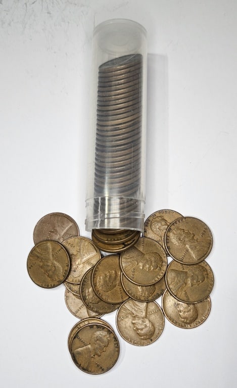 1939 P Dealers Roll of Lincoln Wheat Cents: Item is the exact item in the image - Bidder is responsible for all value and grade determination - Please review all terms prior to placing any bids - All sales 